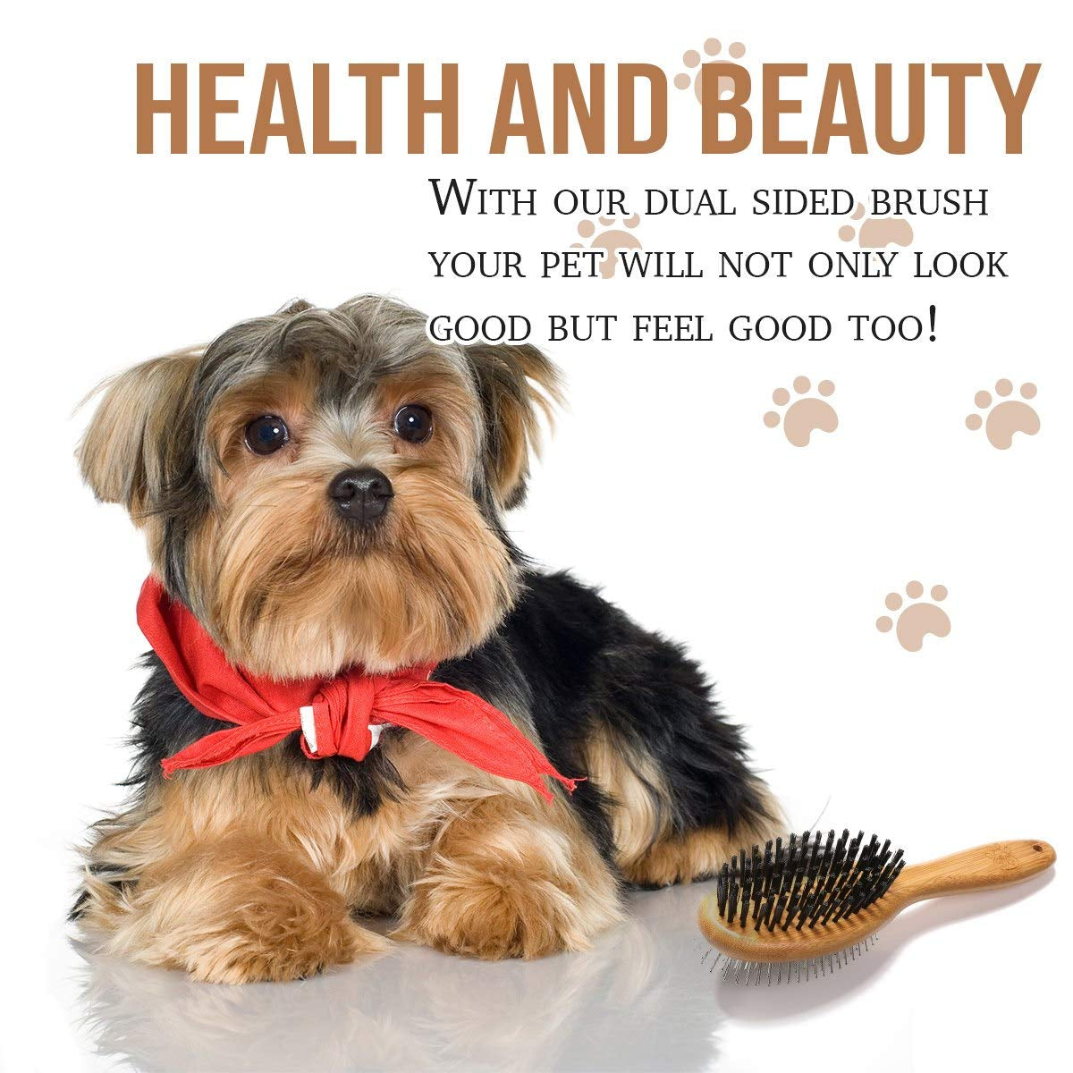 Double-Sided Pet Slicker Brush – Bamboo Grooming Comb for Shedding & Tangles