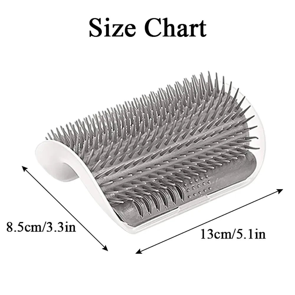 Self-Grooming Cat Scratcher & Massager – Removes Loose Fur While Your Cat Brushes Itself