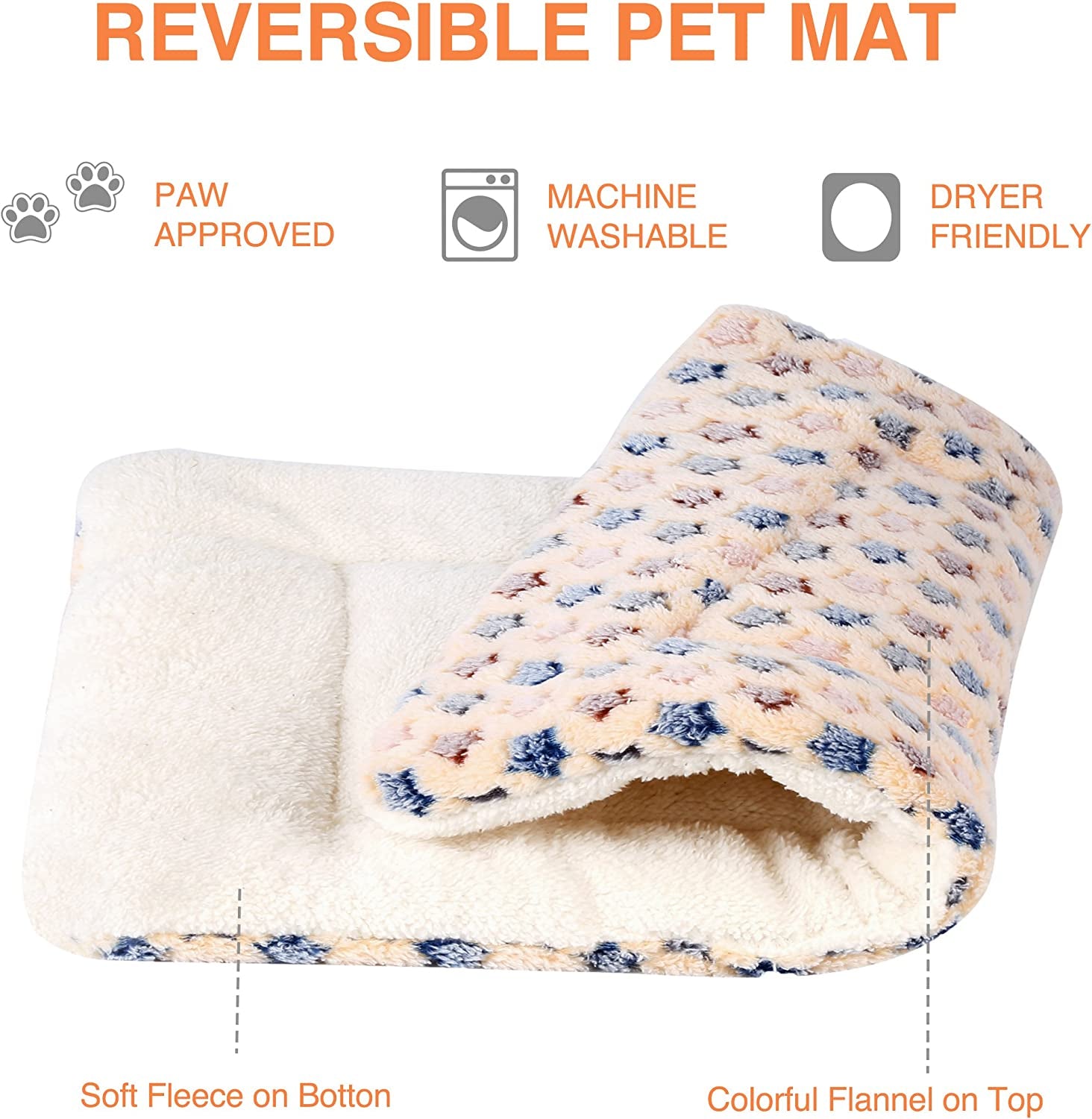 Washable Dog Crate Pad – Ultra-Soft Reversible Fleece Kennel Mat