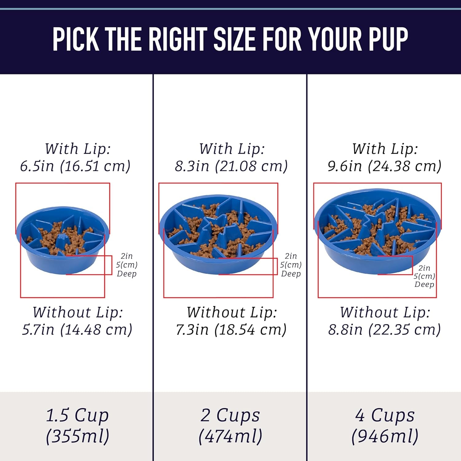 Slow Feeder Dog Bowl – 2-Cup Puzzle Food Bowl