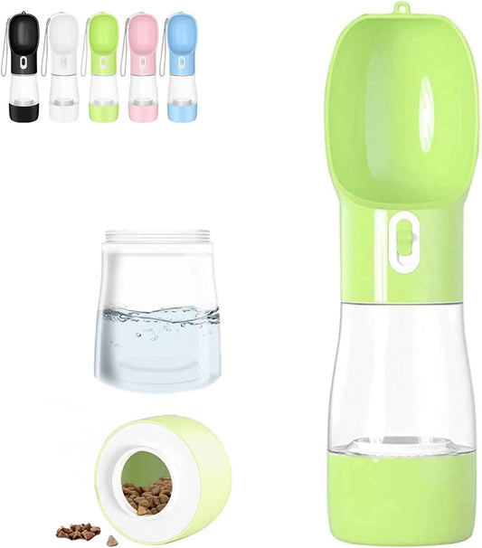 Leak-Proof Portable Dog Water Bottle – Travel Dispenser with Food Container