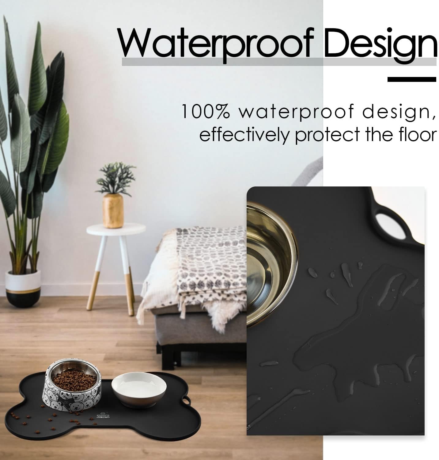 Waterproof Silicone Dog & Cat Feeding Mat – Non-Spill Bowl Placemat