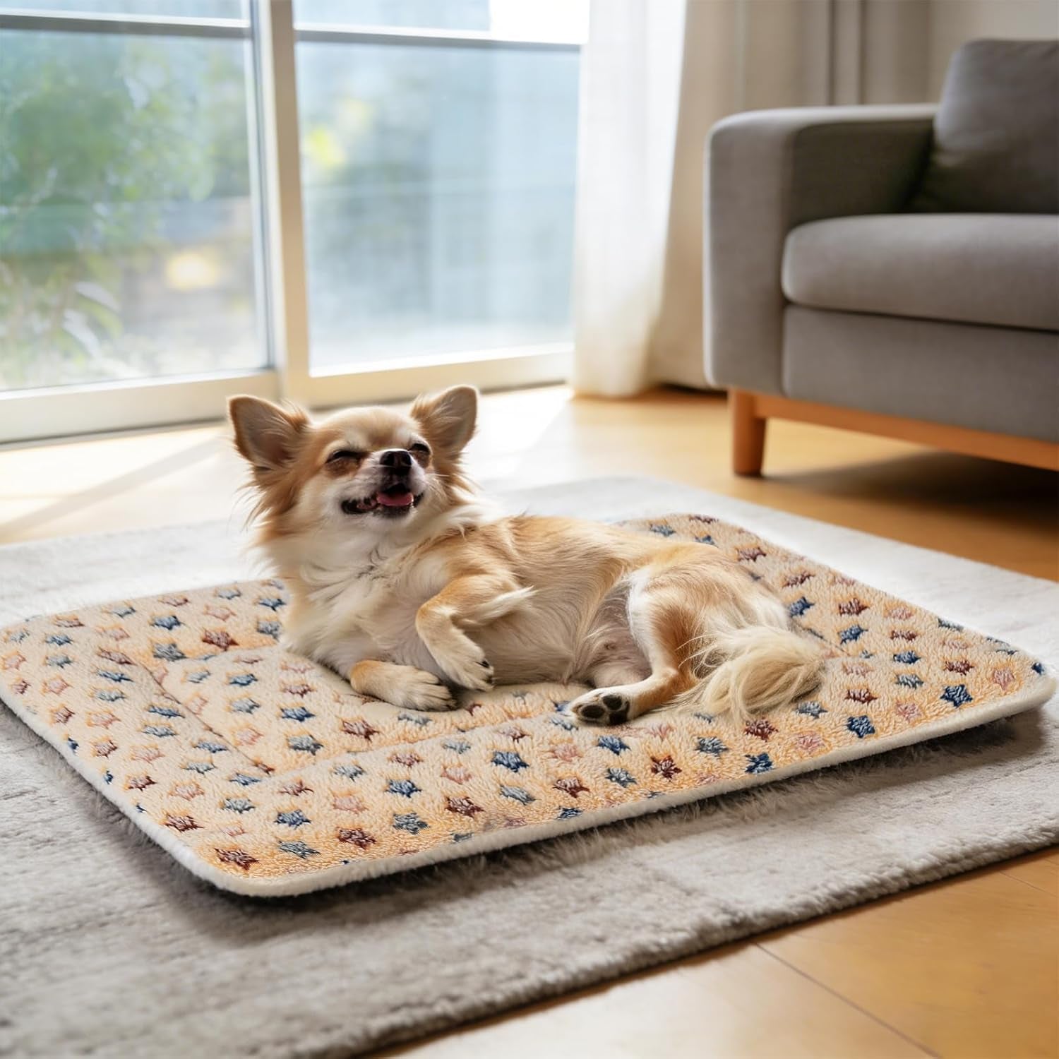 Washable Dog Crate Pad – Ultra-Soft Reversible Fleece Kennel Mat