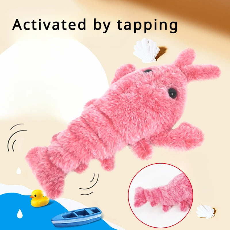 Interactive Jumping Lobster Cat Toy – USB Rechargeable Motion Activated Plush Toy for Cats & Small Dogs