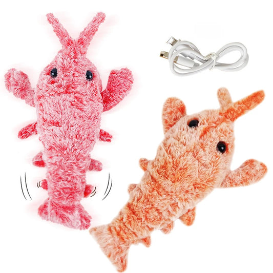 Interactive Jumping Lobster Cat Toy – USB Rechargeable Motion Activated Plush Toy for Cats & Small Dogs