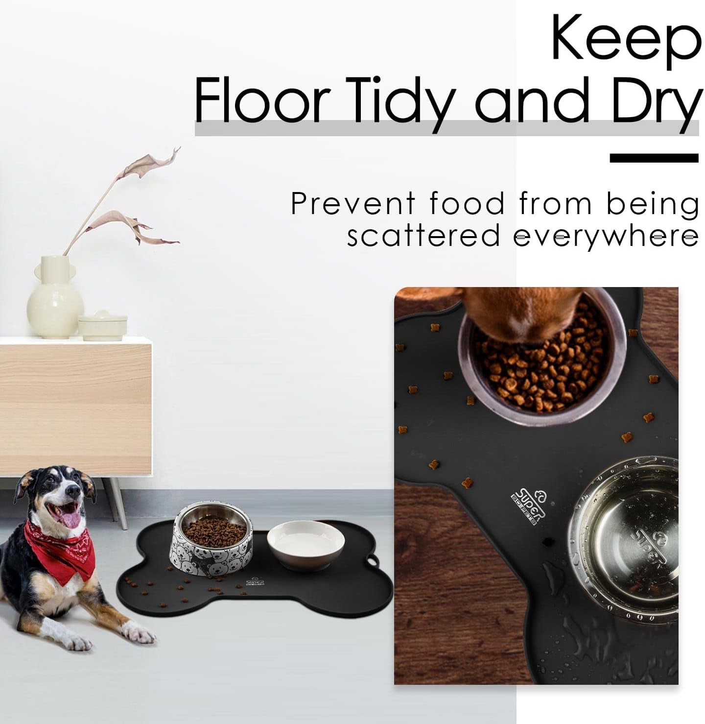 Waterproof Silicone Dog & Cat Feeding Mat – Non-Spill Bowl Placemat