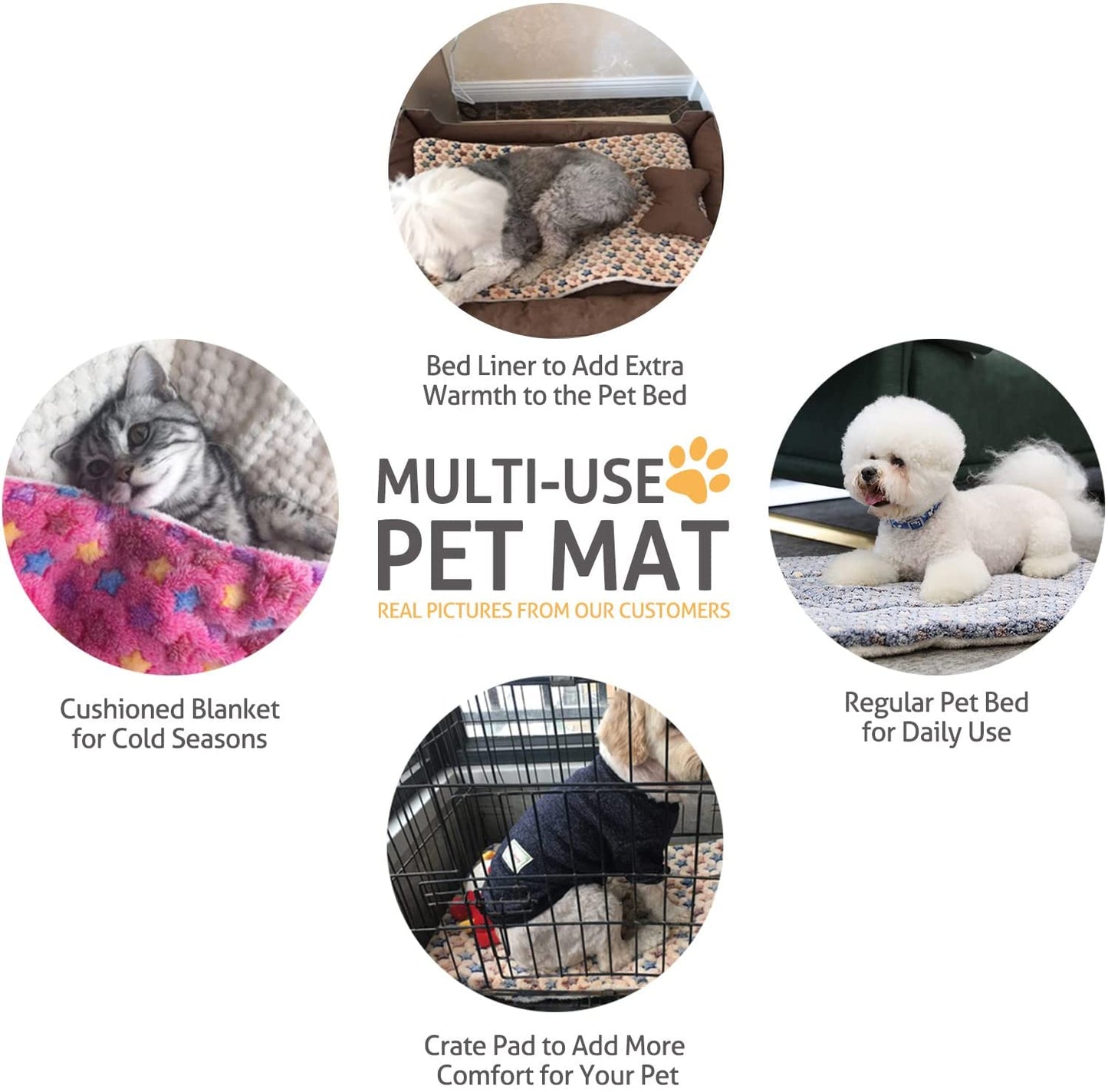 Washable Dog Crate Pad – Ultra-Soft Reversible Fleece Kennel Mat