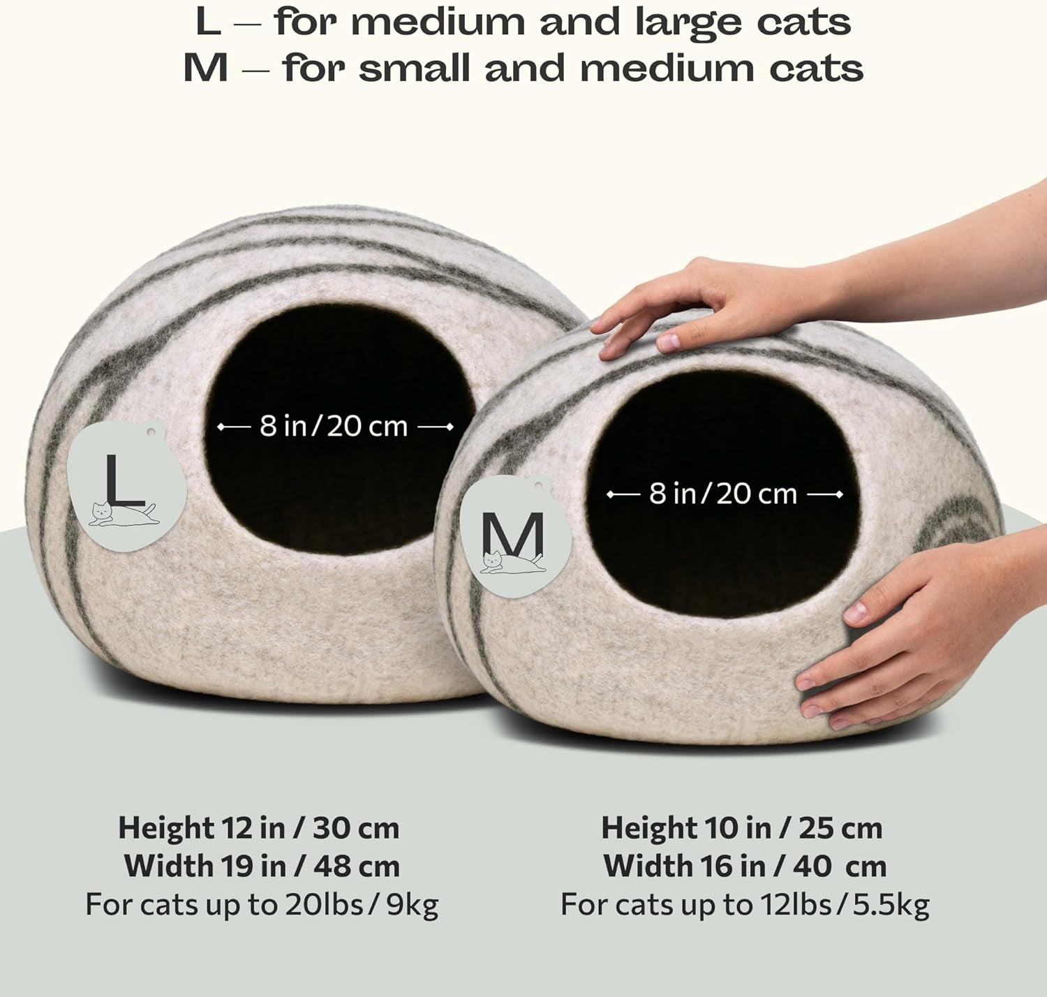 Premium Felt Cat Cave Bed – Handmade Wool Hideaway for Indoor Cats