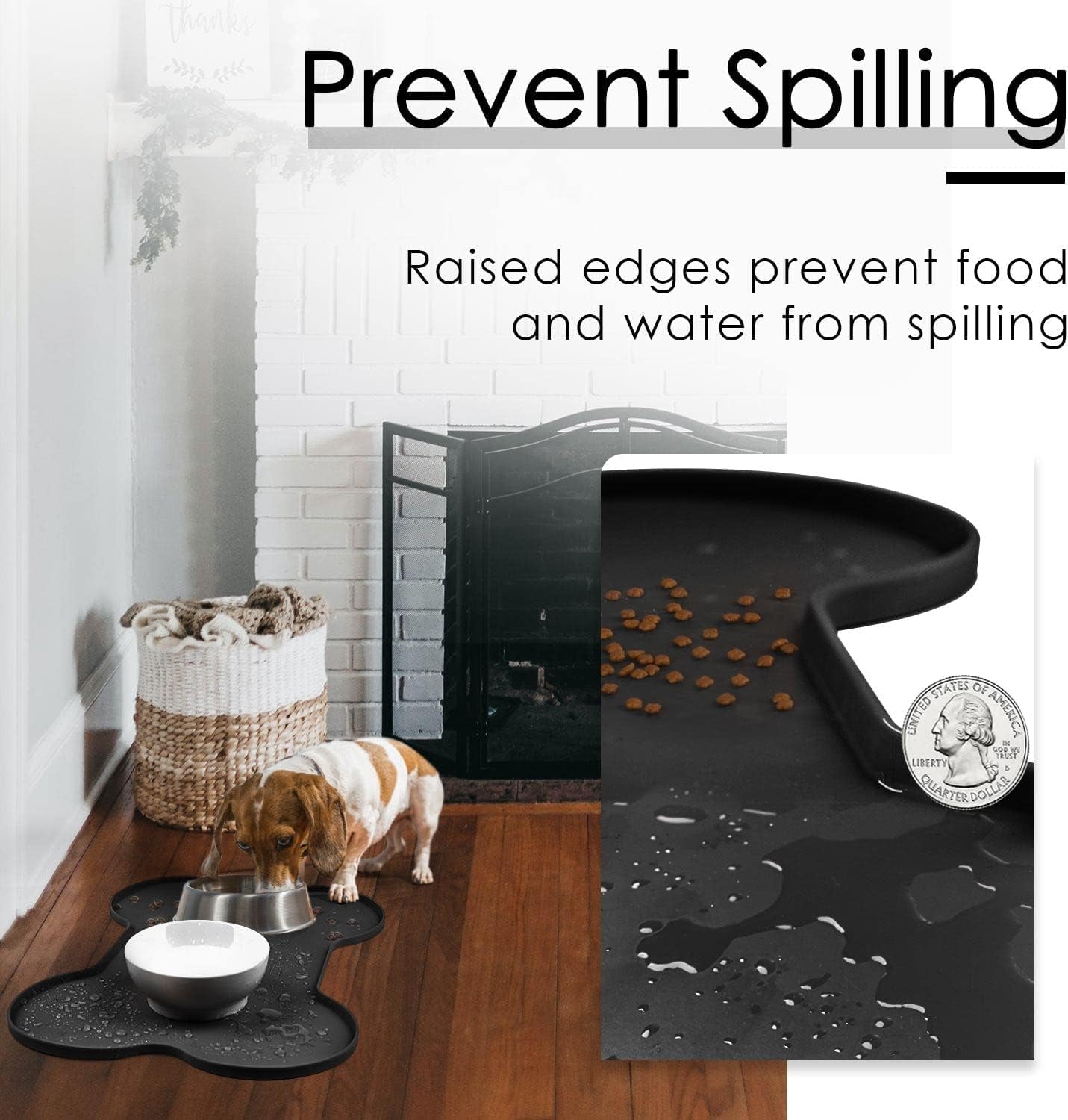 Waterproof Silicone Dog & Cat Feeding Mat – Non-Spill Bowl Placemat