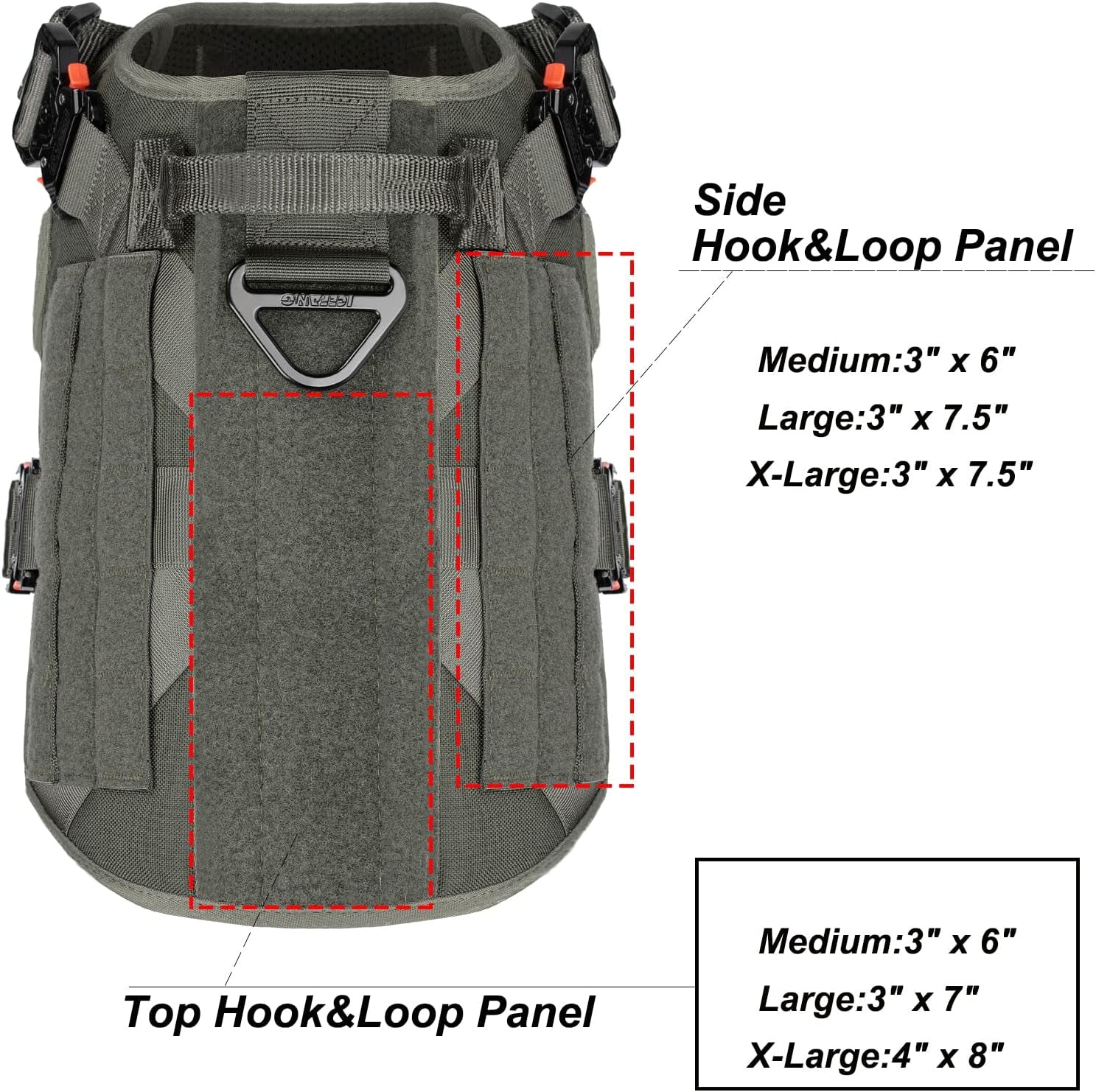 Heavy-Duty No-Pull Tactical Dog Harness with Handle – Adjustable MOLLE K9 Vest for Large Dogs