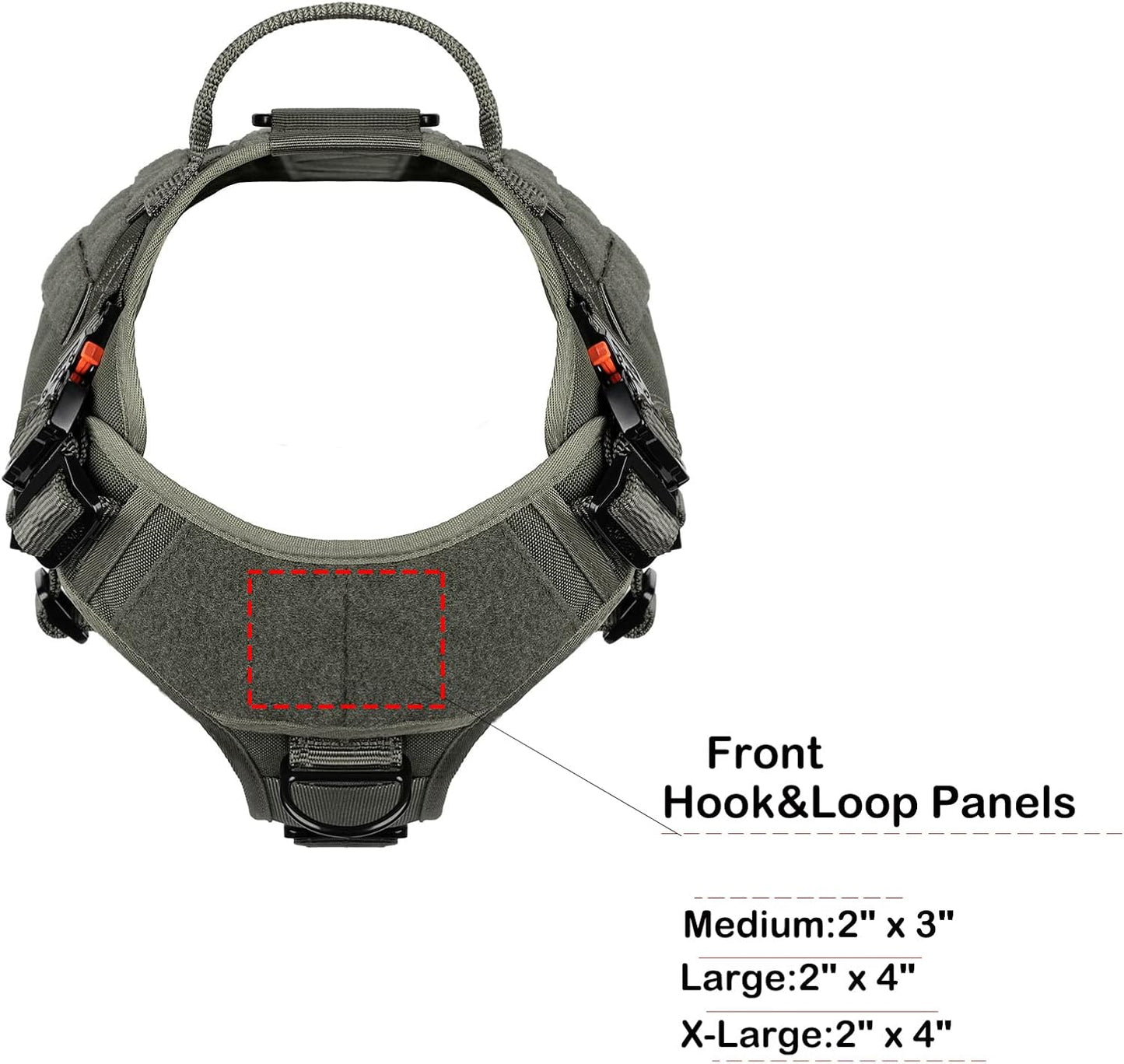 Heavy-Duty No-Pull Tactical Dog Harness with Handle – Adjustable MOLLE K9 Vest for Large Dogs