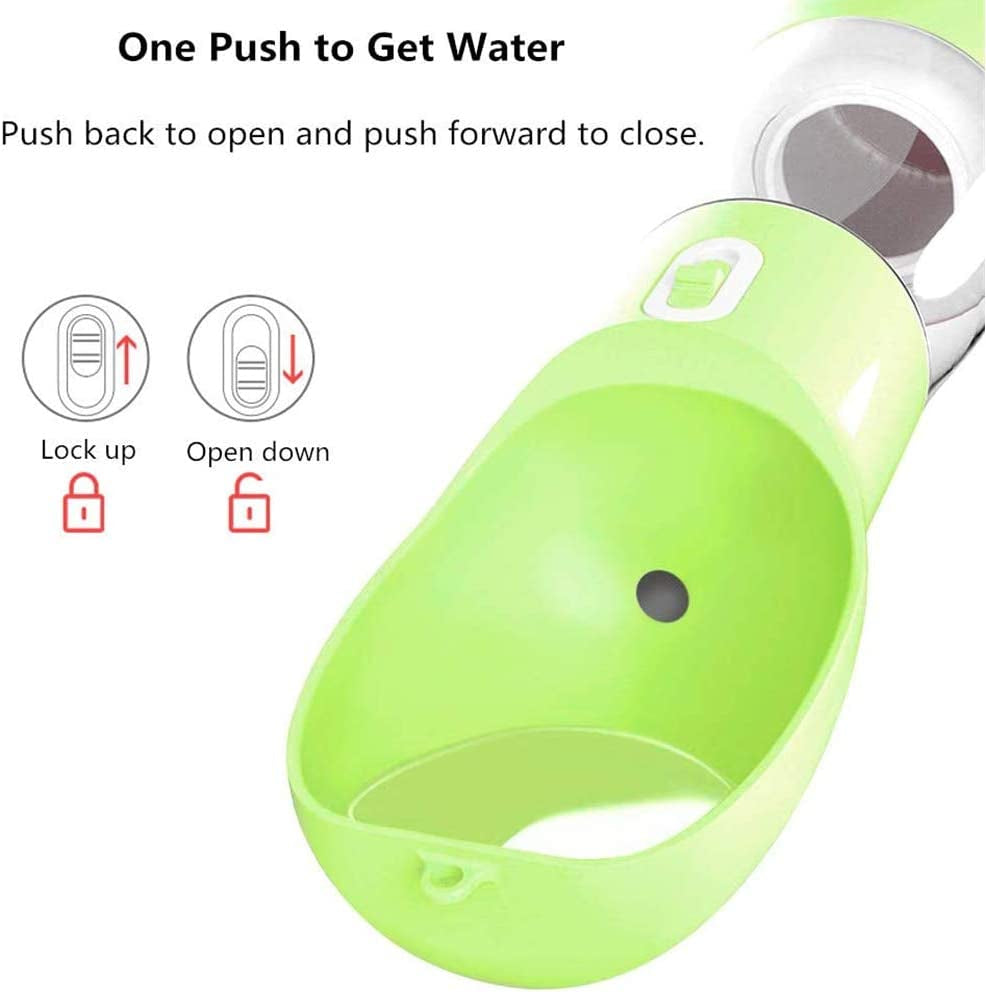 Leak-Proof Portable Dog Water Bottle – Travel Dispenser with Food Container