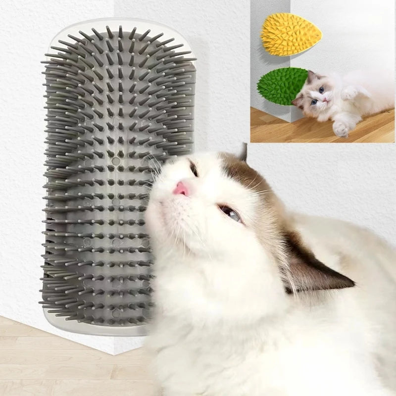 Self-Grooming Cat Scratcher & Massager – Removes Loose Fur While Your Cat Brushes Itself