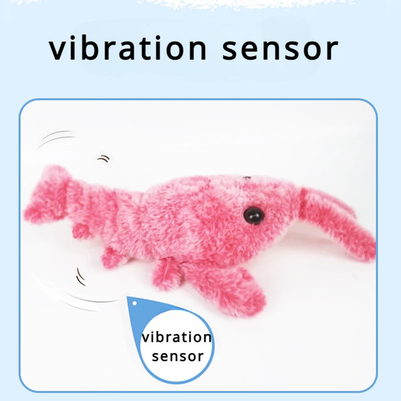 Interactive Jumping Lobster Cat Toy – USB Rechargeable Motion Activated Plush Toy for Cats & Small Dogs