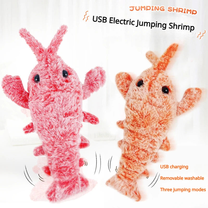 Interactive Jumping Lobster Cat Toy – USB Rechargeable Motion Activated Plush Toy for Cats & Small Dogs