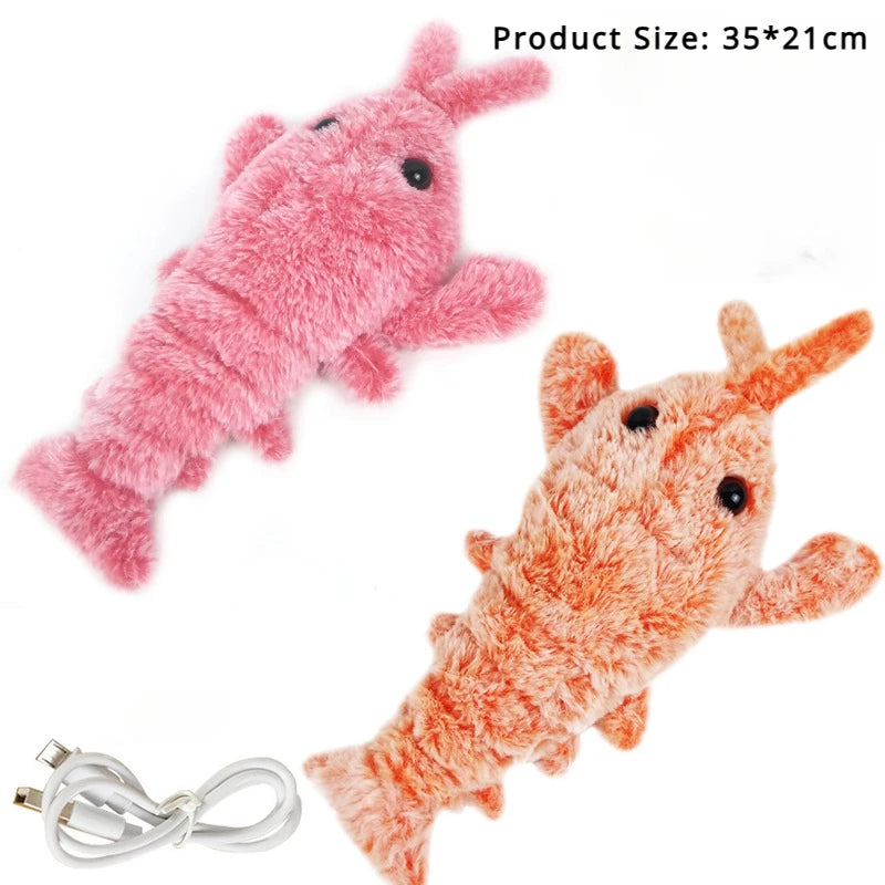 Interactive Jumping Lobster Cat Toy – USB Rechargeable Motion Activated Plush Toy for Cats & Small Dogs
